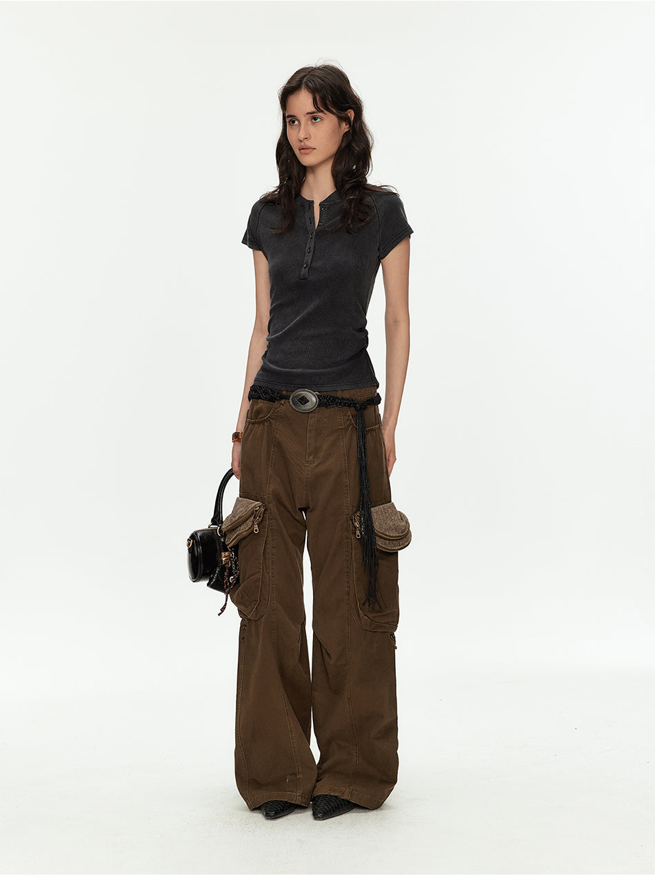 MADWITCH ZIP FLARE CARGO PANTS #CK6997