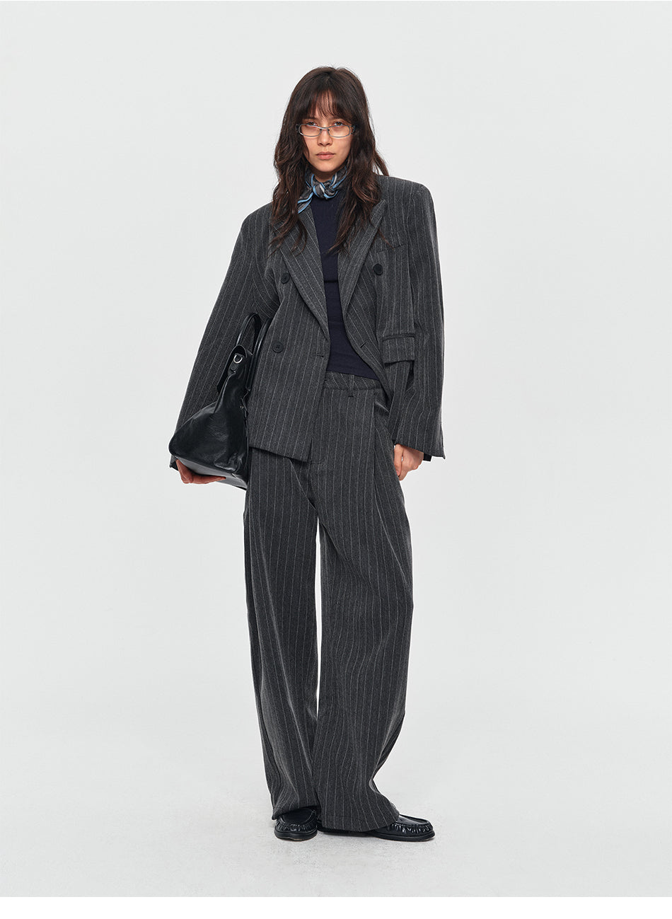 MADWITCH PINSTRIPE WIDE-LEG TROUSERS #AW26124