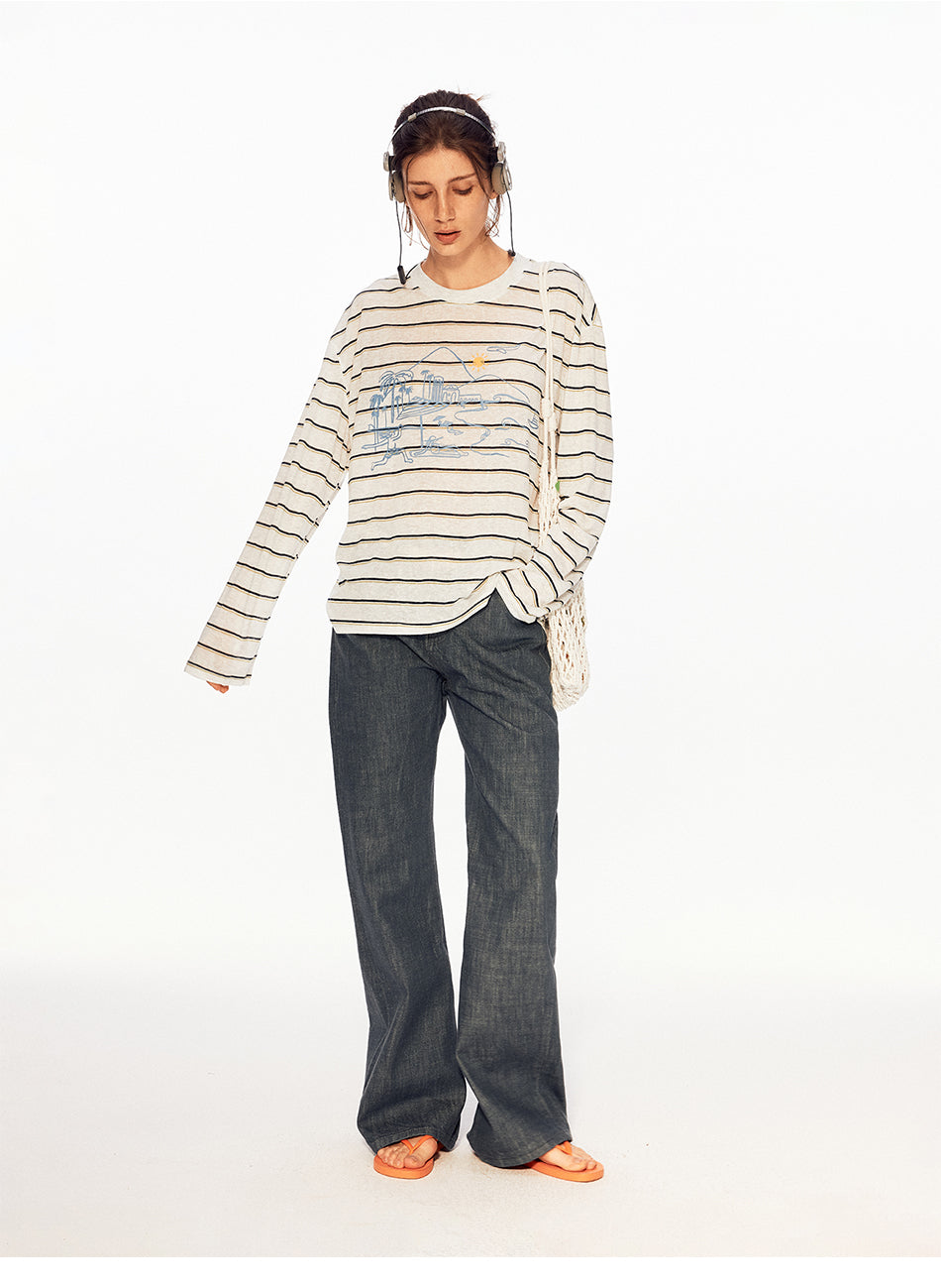 MADWITCH EMBROIDERED FLARE JEANS #GPC9821