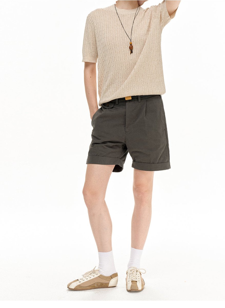 MADWITCH PLEATED RELAXED SHORTS D063 - MadWitch Store