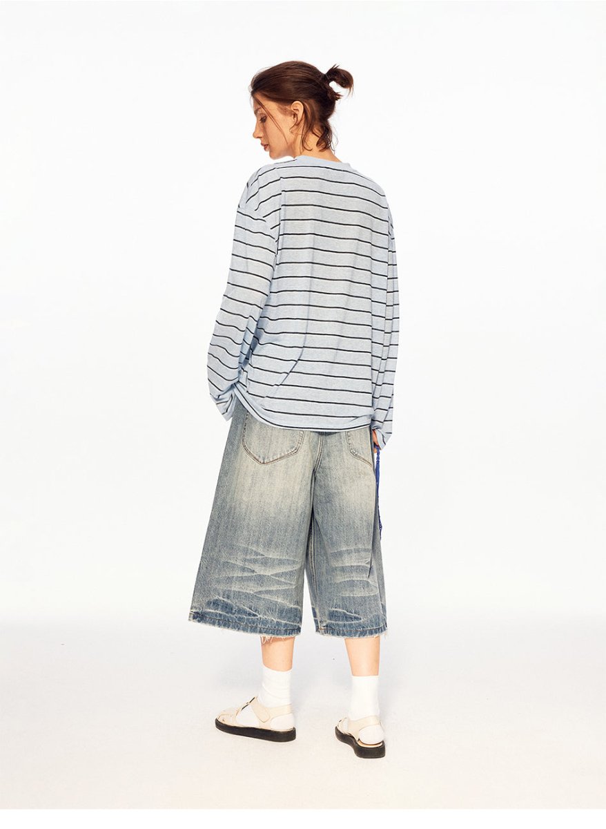 MADWITCH VINTAGE STRIPE SHEER TEE 991291 - MadWitch Store