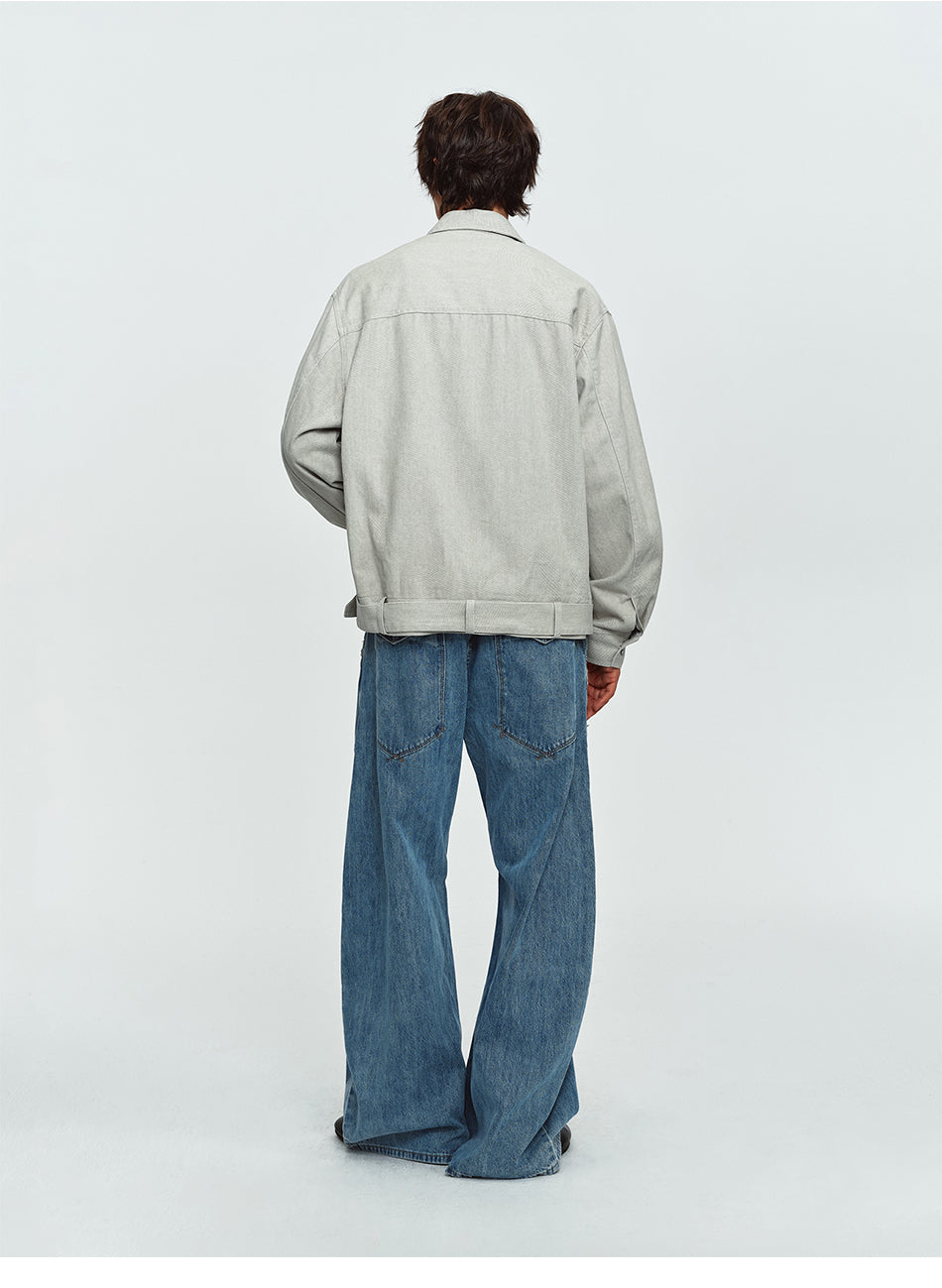 MADWITCH BELTED COLLARED UTILITY WORKWEAR JACKET #991505