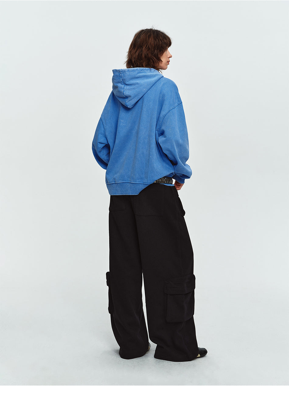 MADWITCH MULTI-POCKET DRAWSTRING WIDE-LEG SWEATPANTS #HL801