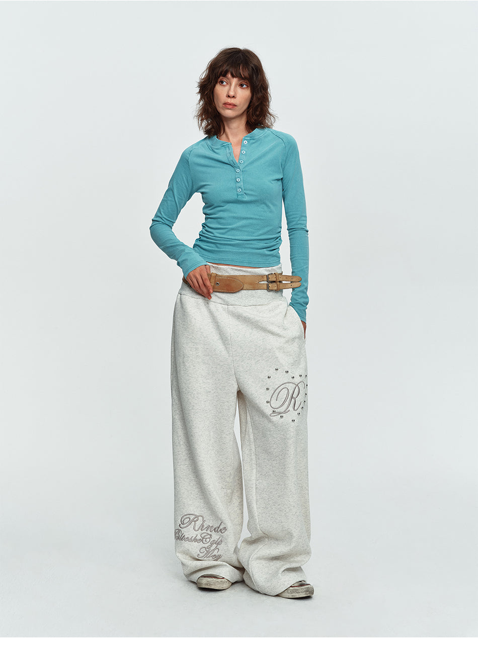 MADWITCH WASHED RAGLAN CROPPED HENLEY TOP #2026713