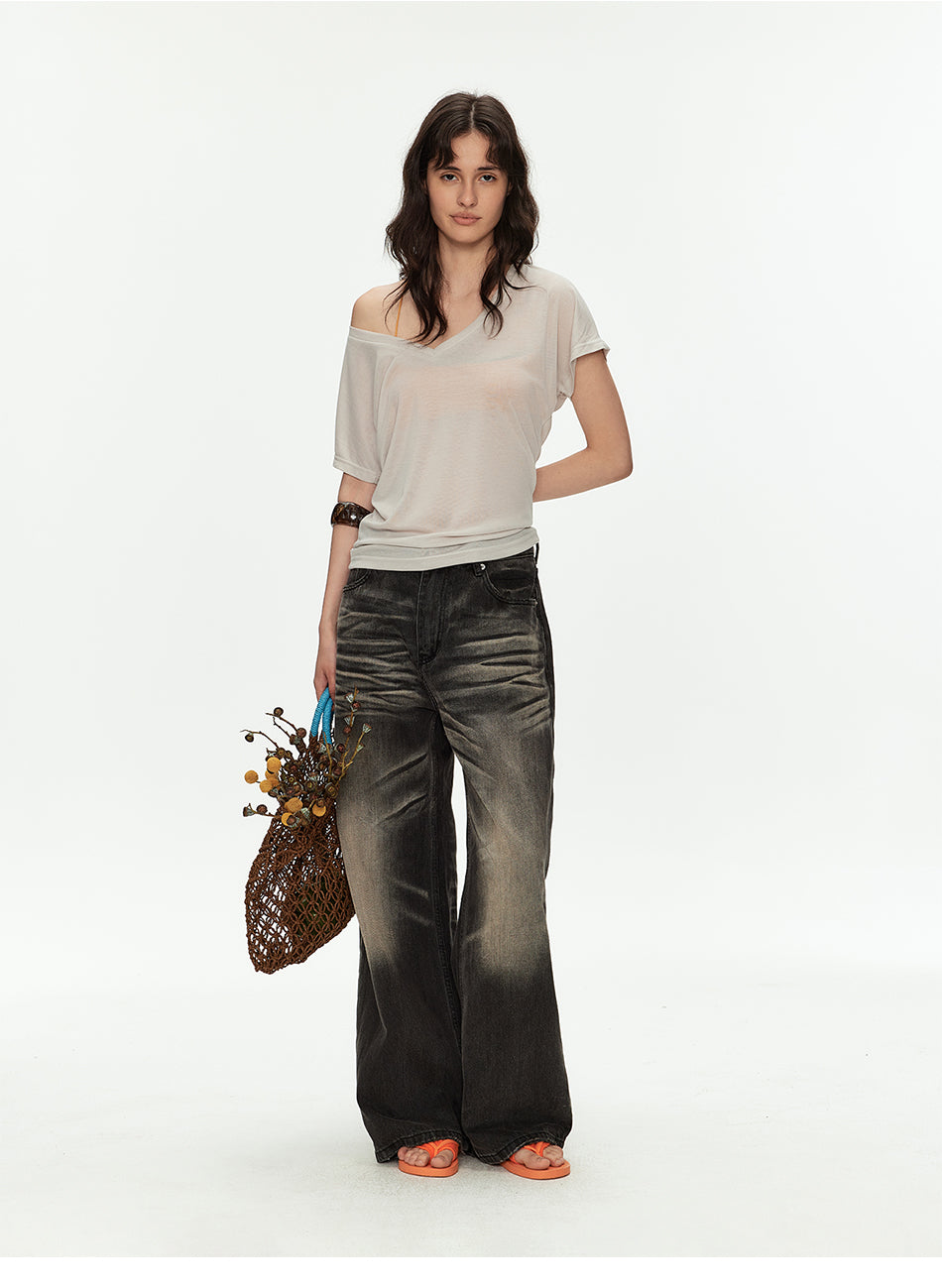 MADWITCH V-NIP WAIST RUCHED TEE #G26430