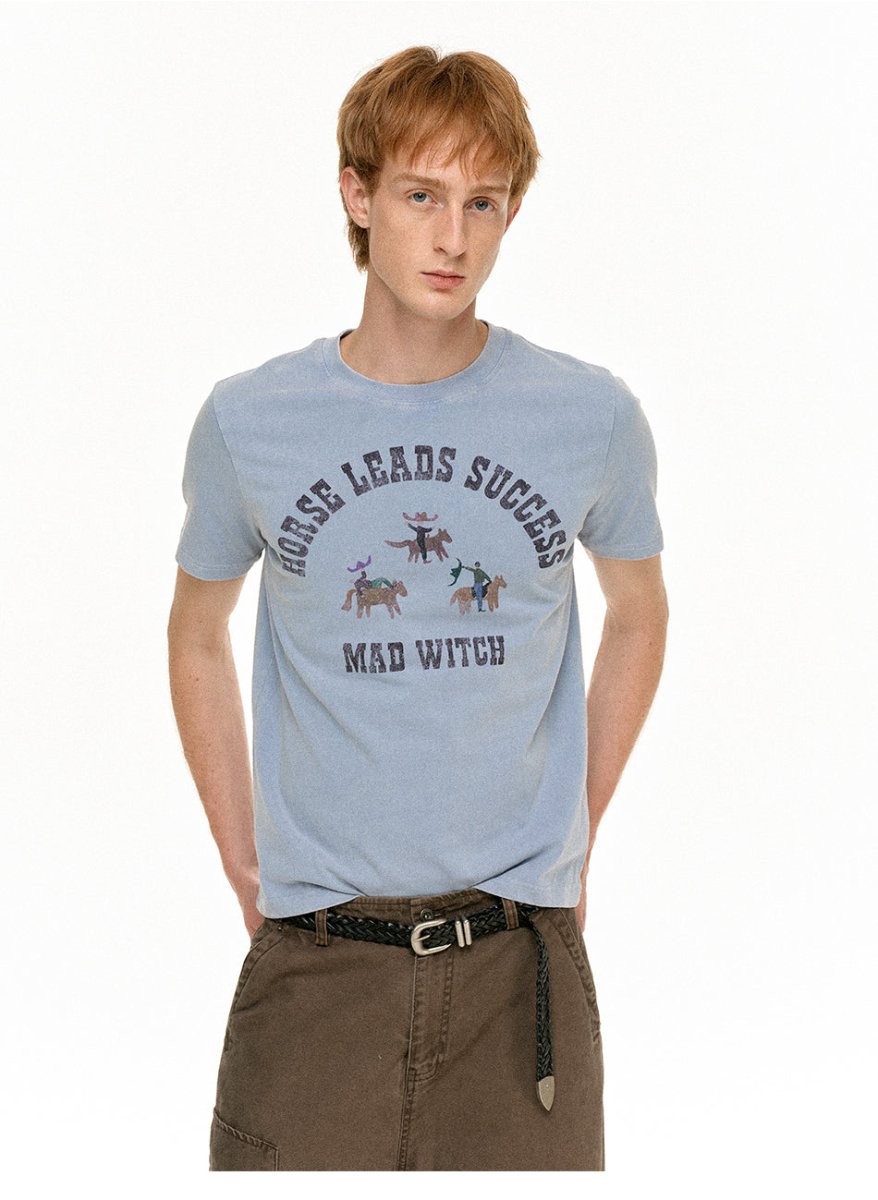 MADWITCH WESTERN PRINT COTTON TEE MD4325 - MadWitch Store