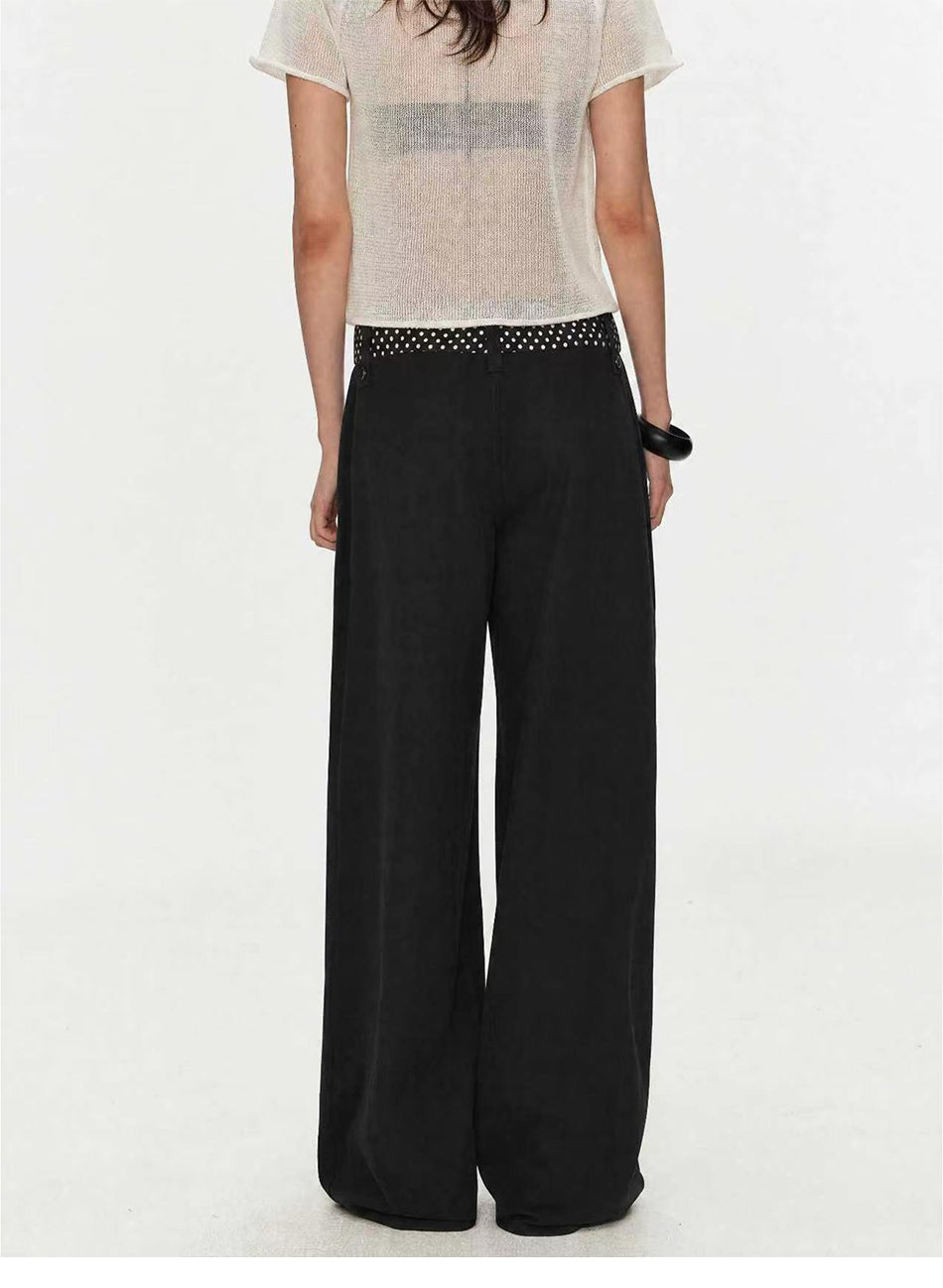 MADWITCH DOT WAIST LOOSE WIDE PANTS #CN6882