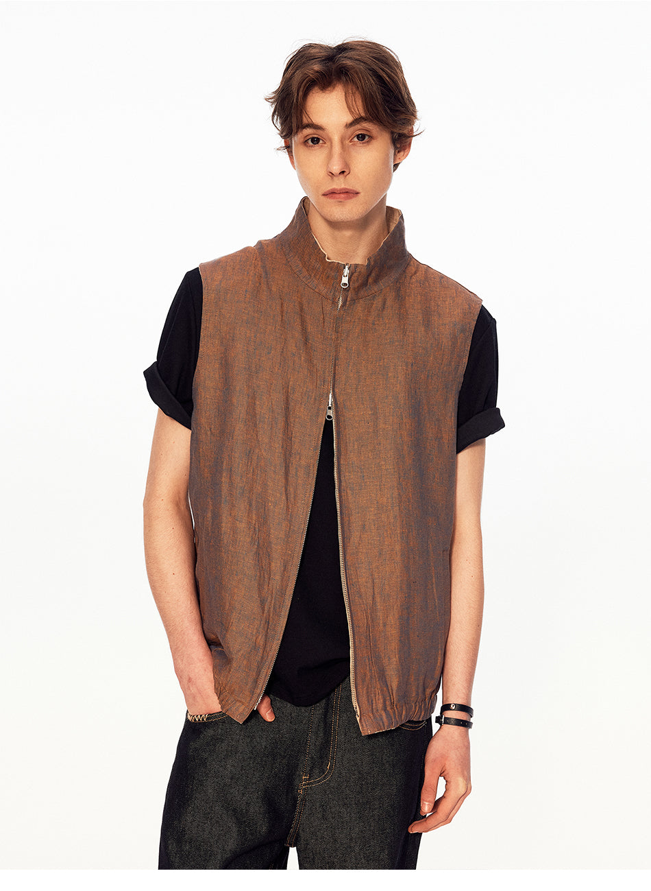MADWITCH REVERSIBLE LINEN VEST #56601