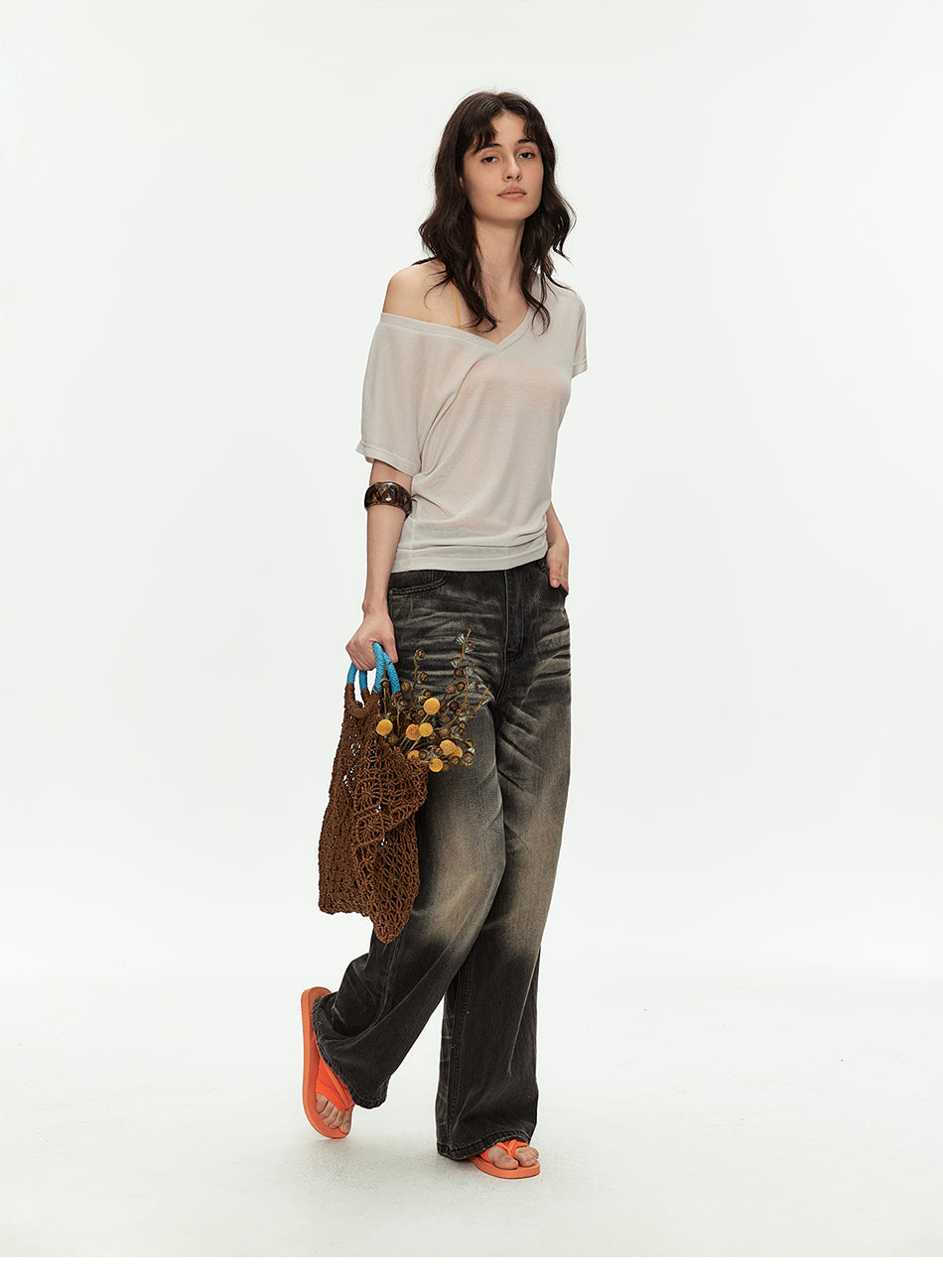 MADWITCH V-NIP WAIST RUCHED TEE #G26430