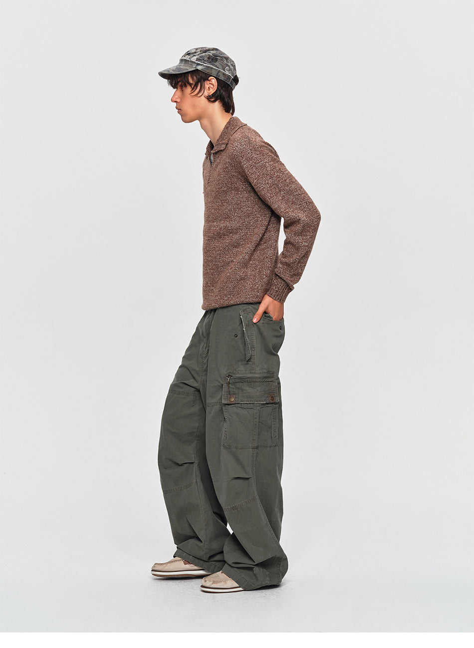 MADWITCH MARLED WOOL-BLEND POLO SWEATER #11820