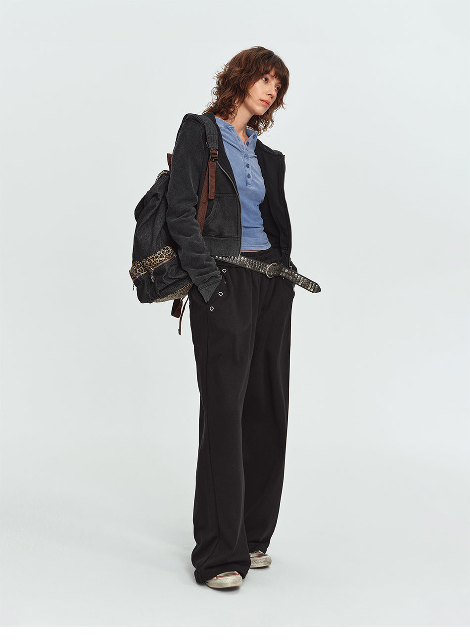 MADWITCH WASHED CROPPED ZIP HOODIE #2026712