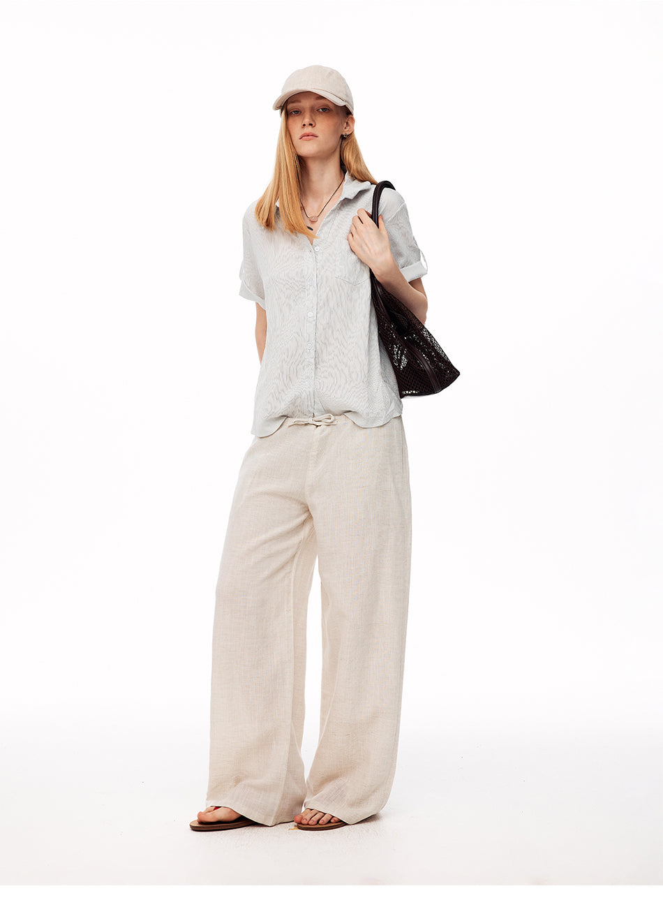 MADWITCH LYOCELL LINEN DRAWSTRING TROUSERS #NR6035