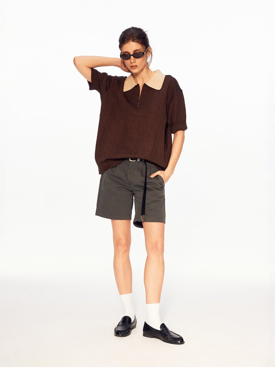 MADWITCH DOUBLE ZIP POLO KNIT TEE CT011 - MadWitch Store