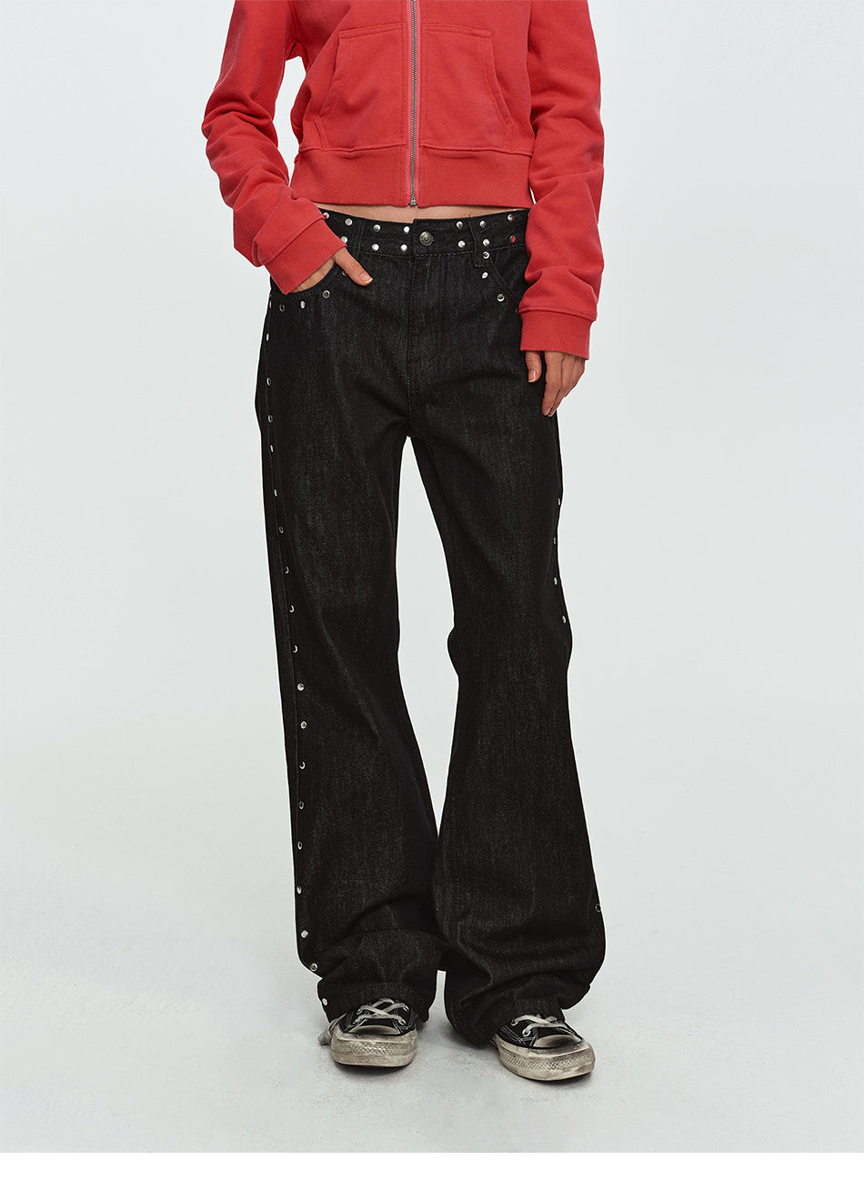 MADWITCH STUDDED LEOPARD-STAR FLARE JEANS #G60090
