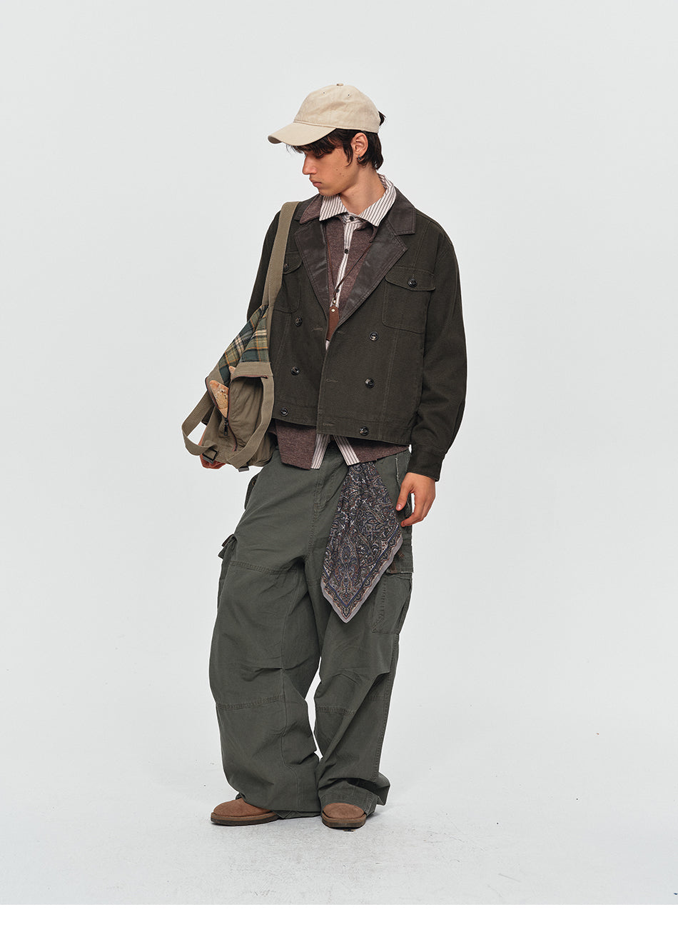 MADWITCH CONTRAST-COLLAR RELAXED UTILITY JACKET #2609WT6101