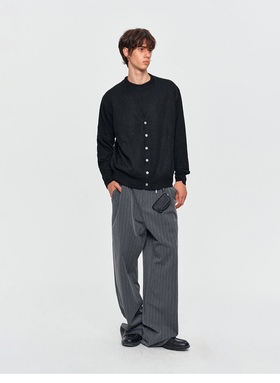 MADWITCH FAKE-TWO-PIECE KNIT SWEATER #MY2602