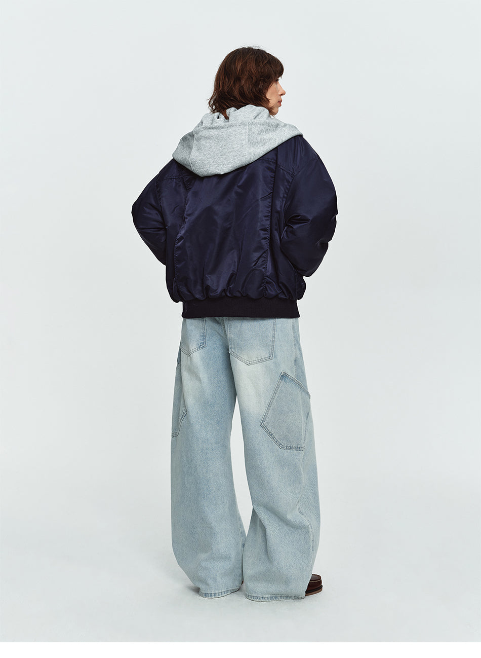 MADWITCH SIDE-POCKET LIGHT-WASH CURVED-LEG JEANS #K7388