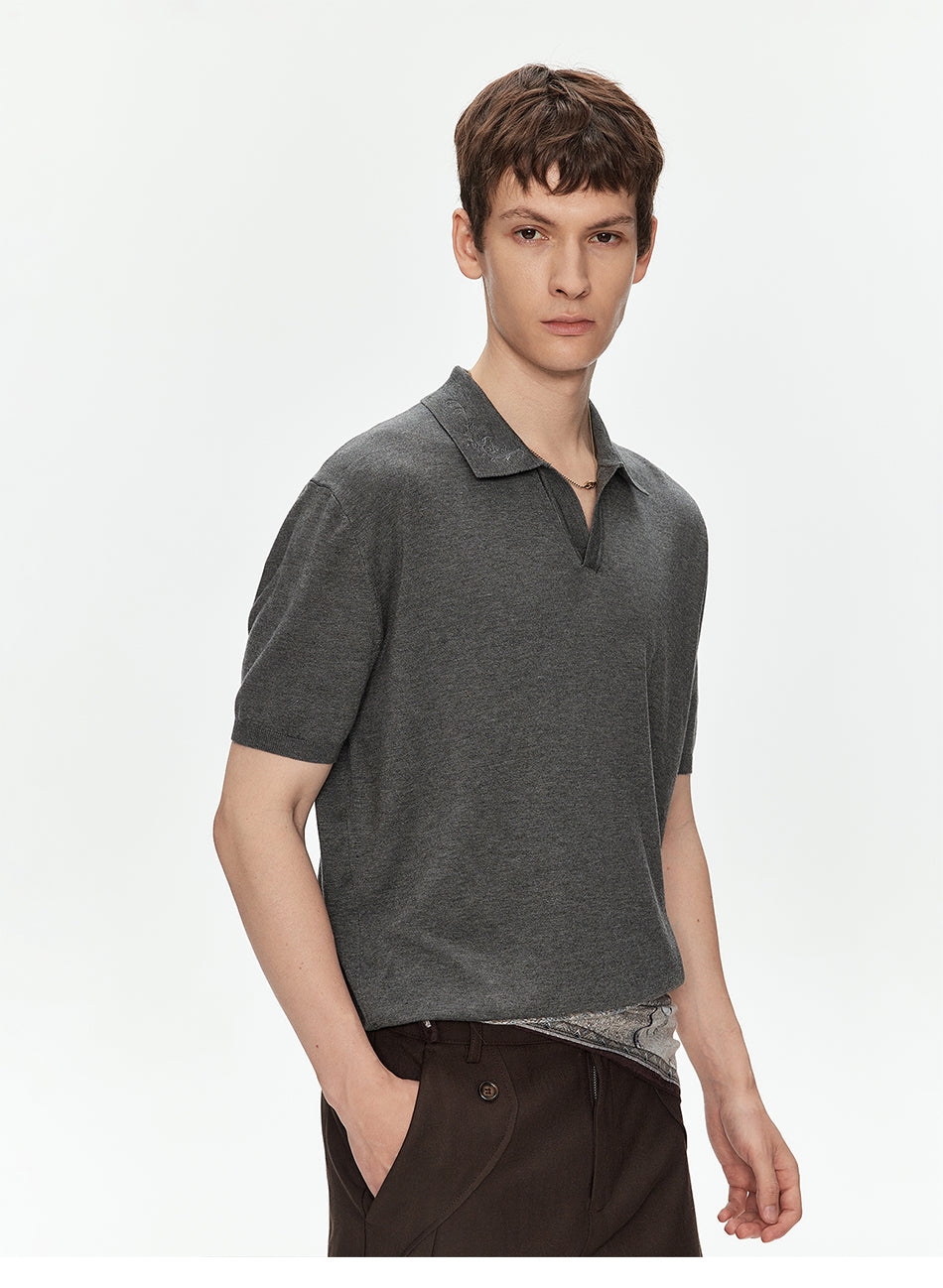 MADWITCH LYOCELL EMBROIDERED KNIT POLO SHIRT #27511