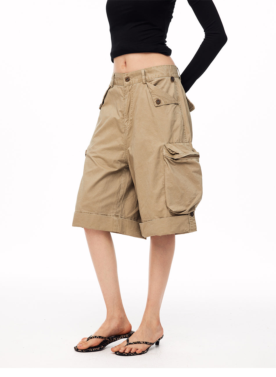MADWITCH WASHED MULTI-POCKET CARGO SHORST #CK278D