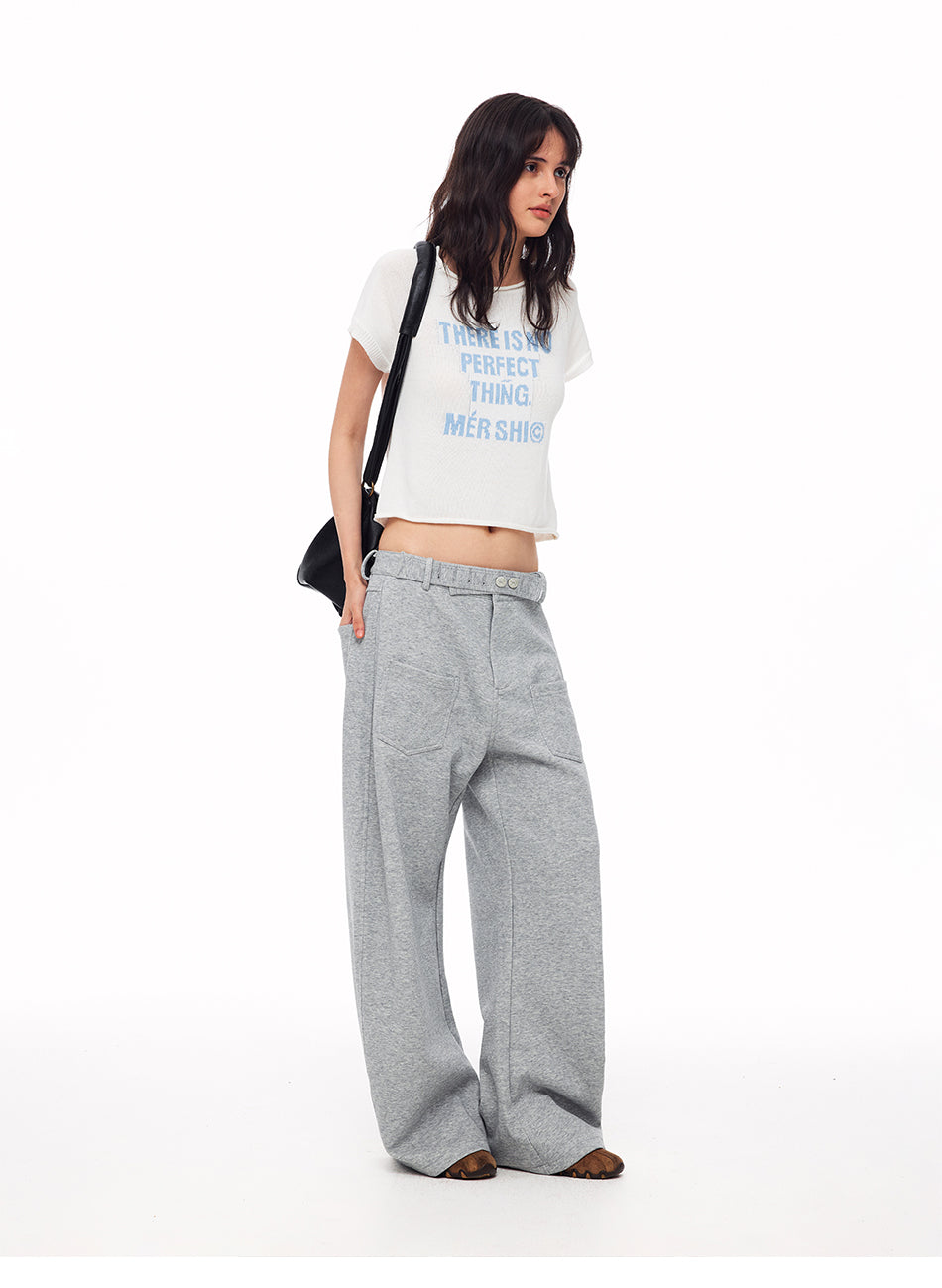 MADWITCH EMBROIDERED BACK-STRAP WIDE-LEG SWEATPANTS #L2026554