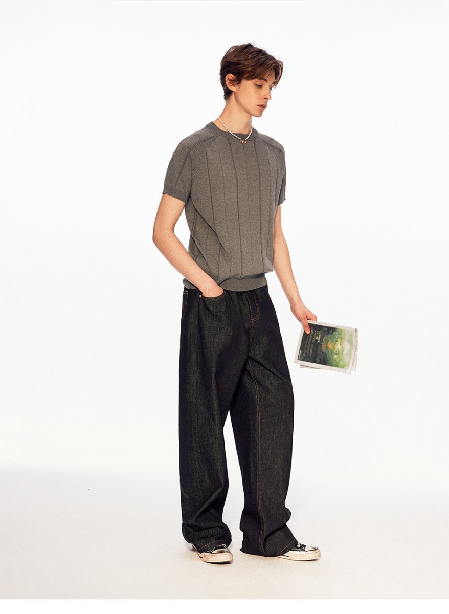 MADWITCH RIBBED RELAXED KNIT TEE 26047 - MadWitch Store