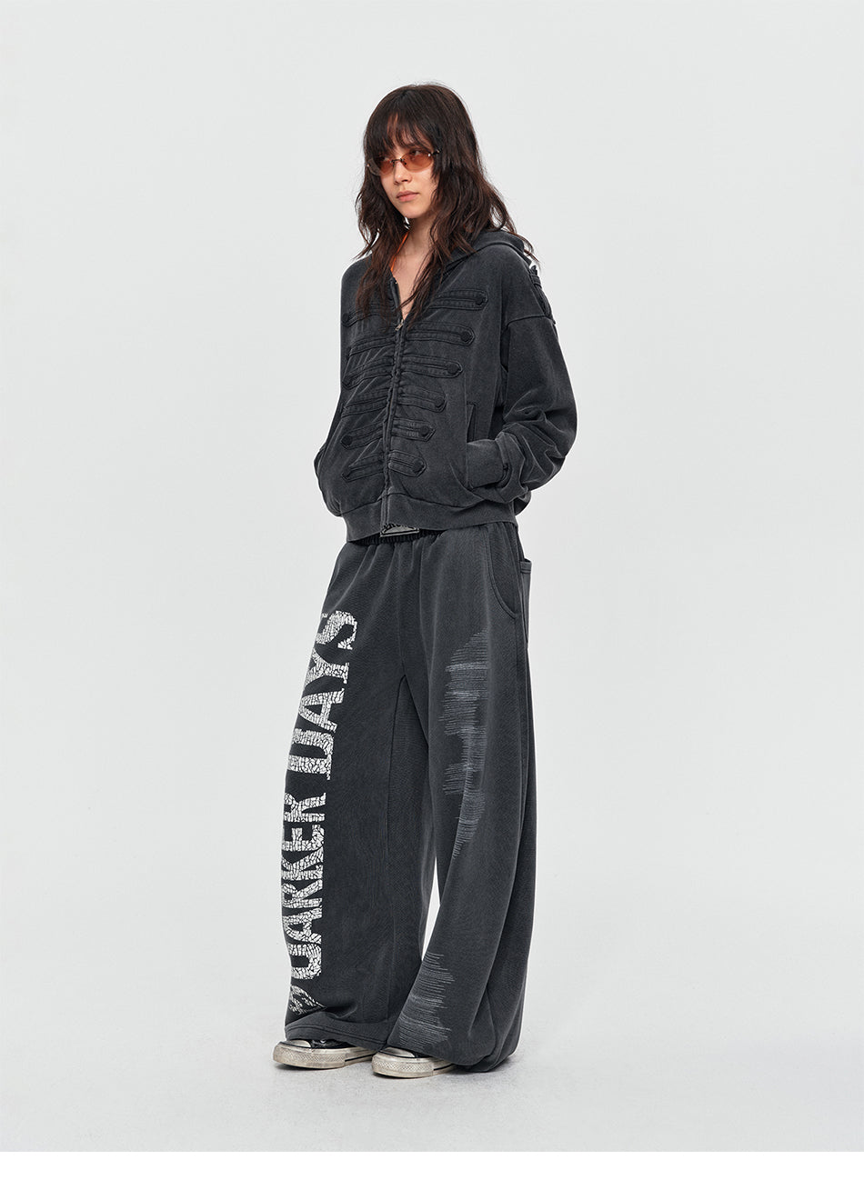 MADWITCH WASHED NAPOLEON ZIP HOODIE #L2026531