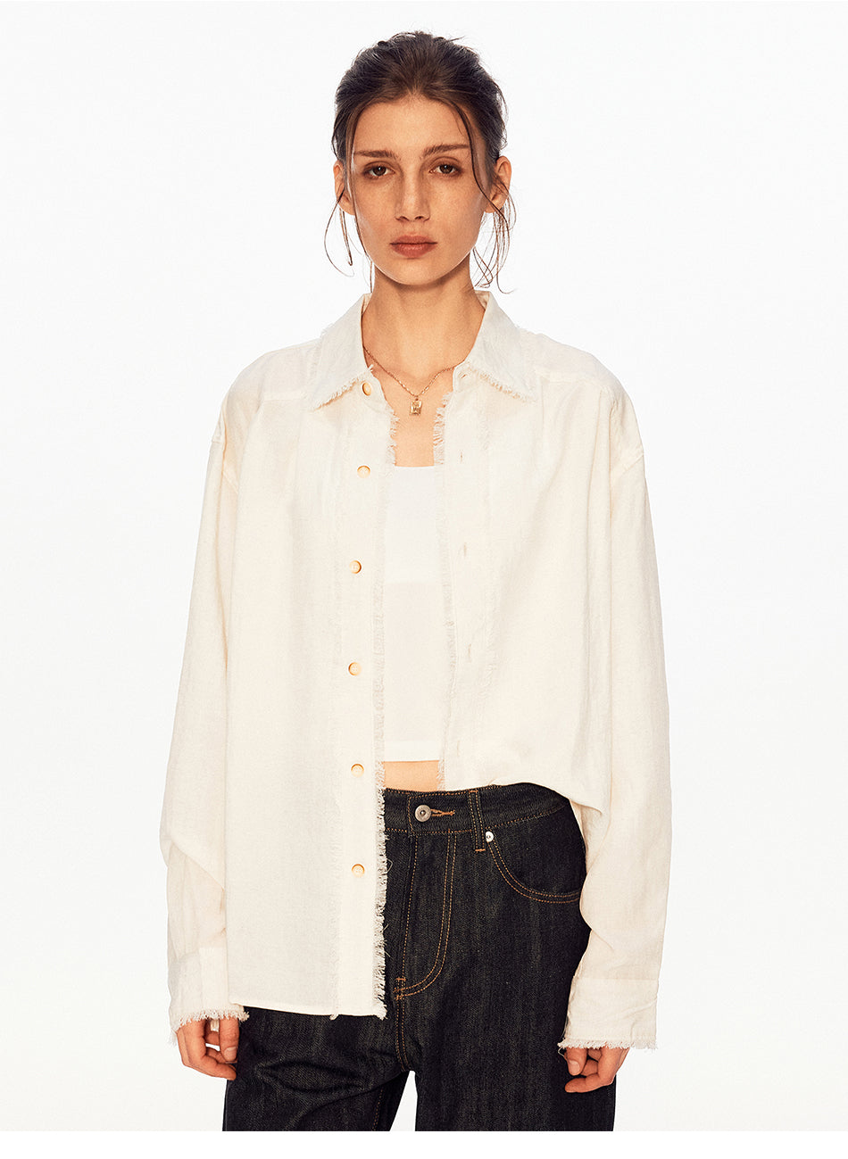 MADWITCH VINTAGE LINEN LONG SHIRT #880833