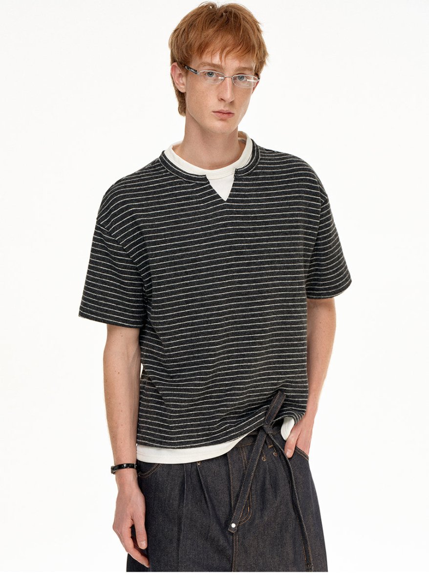 MADWITCH FAUX LAYER STRIPE TEE WP2 - MadWitch Store