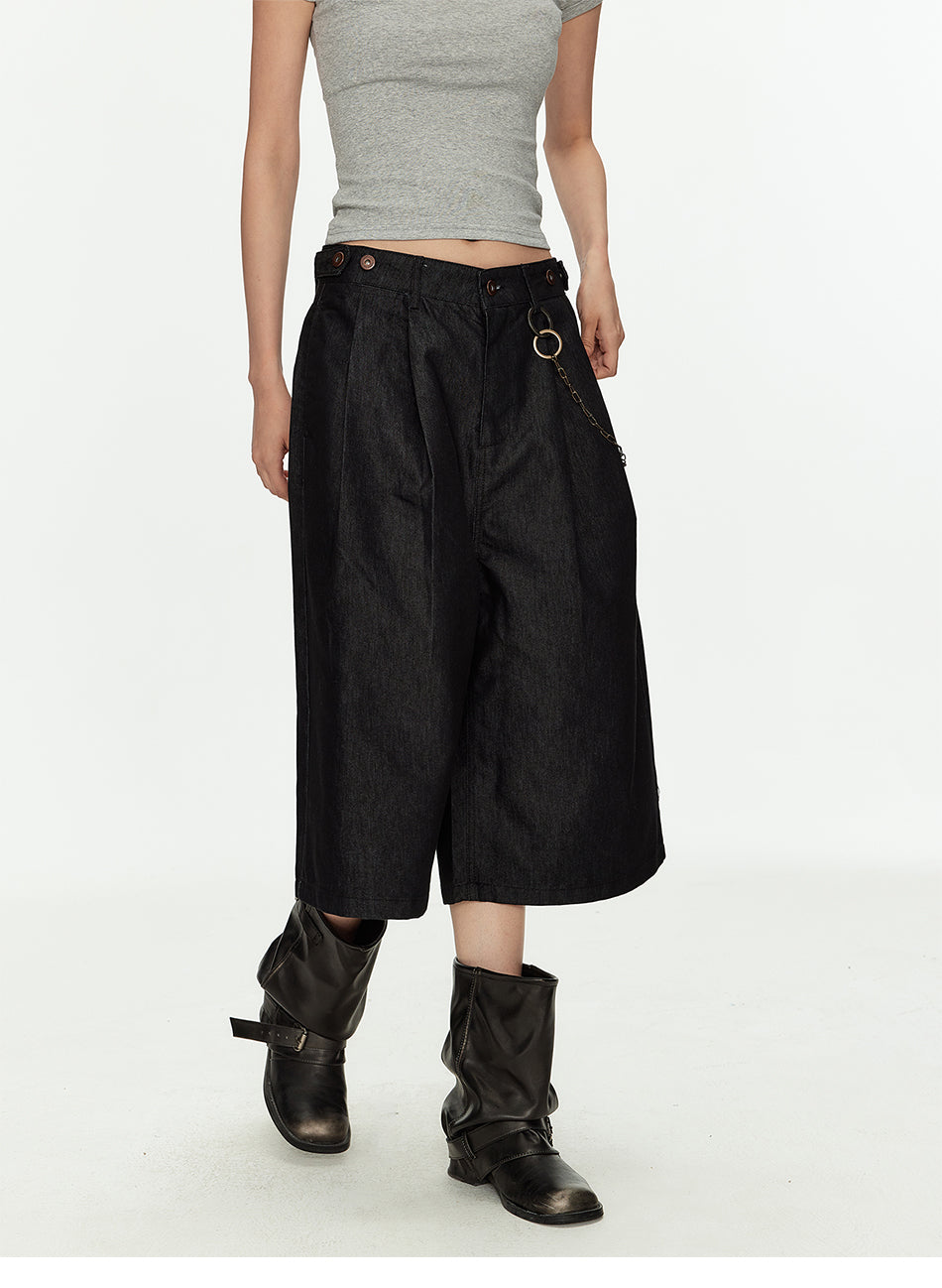 MADWITCH VINTAGE PLEATED CROP PANTS #CK273D