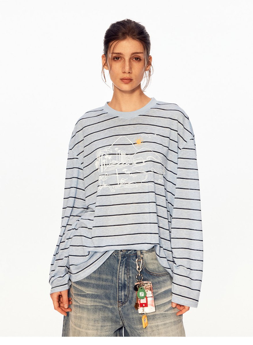 MADWITCH VINTAGE STRIPE SHEER TEE 991291 - MadWitch Store