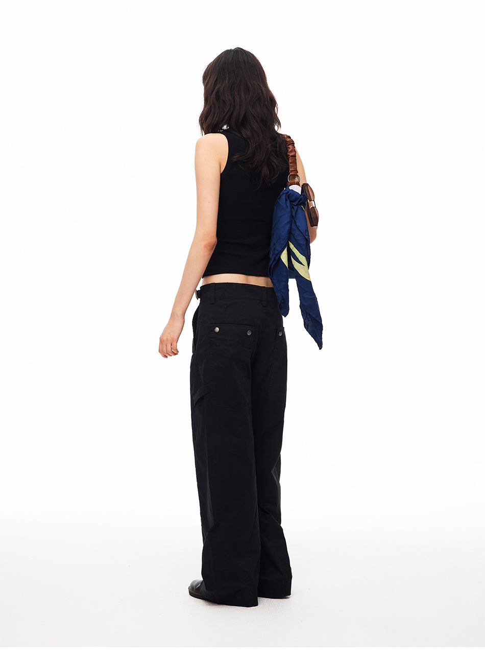 MADWITCH RIBBED MOCK NECK SLEEVELESS TANK #G2034