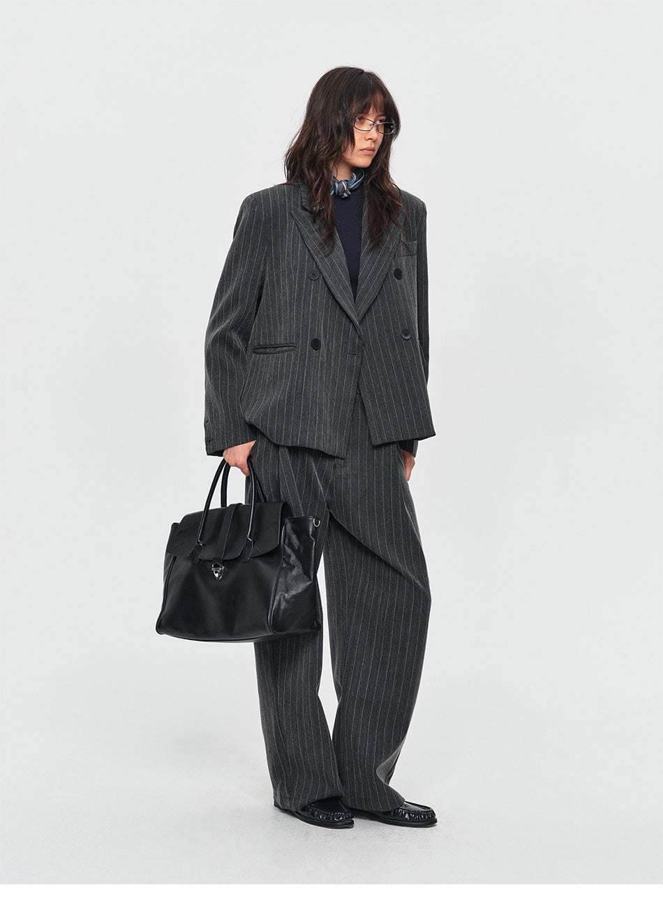 MADWITCH PINSTRIPE WIDE-LEG TROUSERS #AW26124
