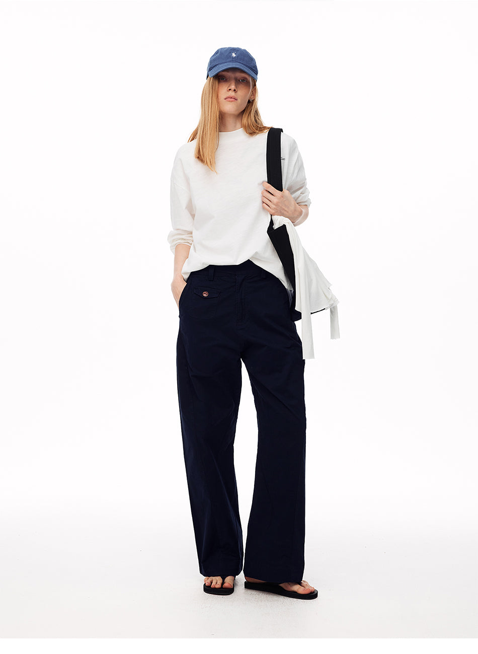 MADWITCH ADJUSTABLE WAIST CARGO WIDE-LEG PANTS #CK61012