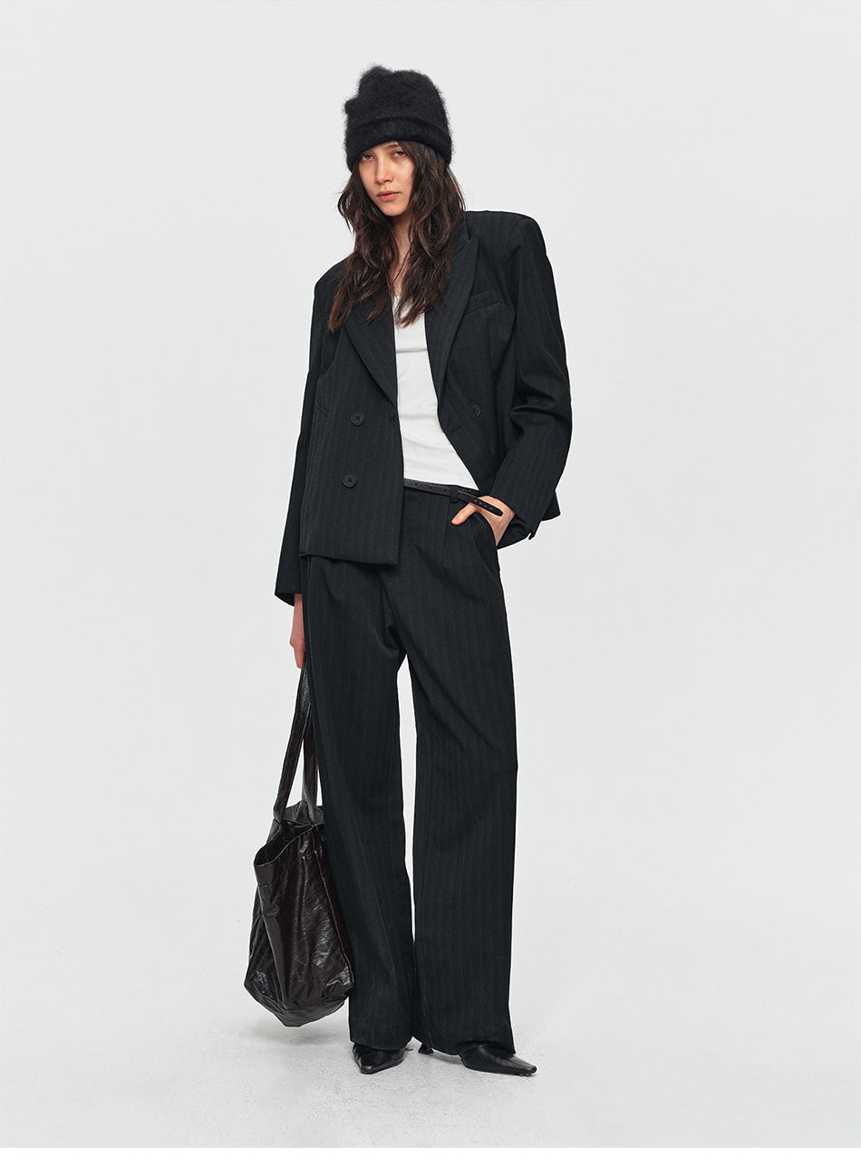MADWITCH PINSTRIPE WIDE-LEG TROUSERS #AW26125