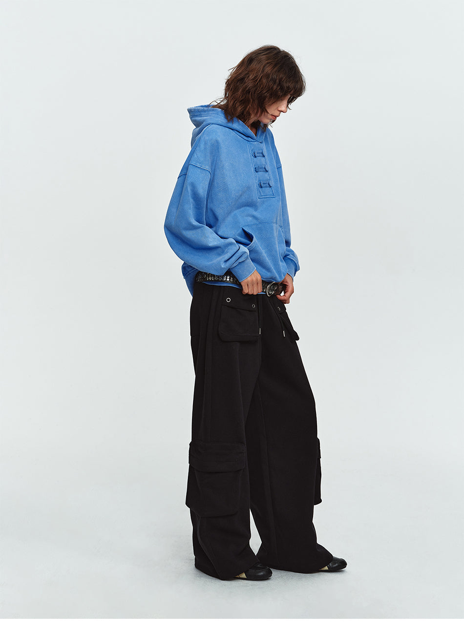 MADWITCH HEAVYWEIGHT WASHED NAPOLEON-BUTTON HOODIE #L2026604