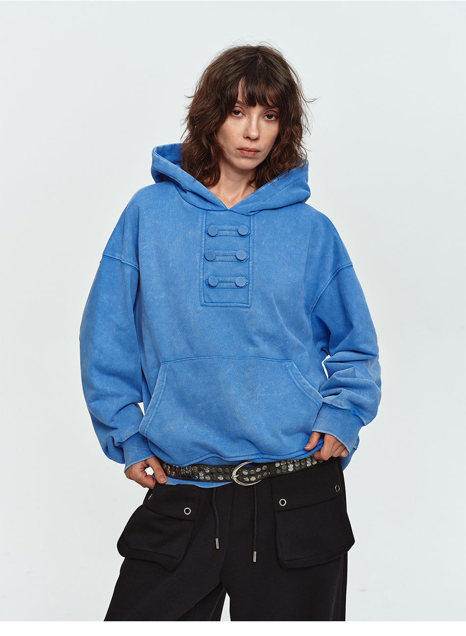 MADWITCH HEAVYWEIGHT WASHED NAPOLEON-BUTTON HOODIE #L2026604