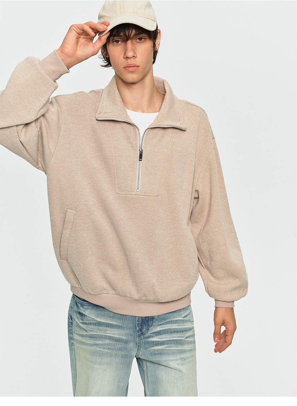 MADWITCH EMBROIDERED LAYERED HALF-ZIP SWEATSHIRT #991395