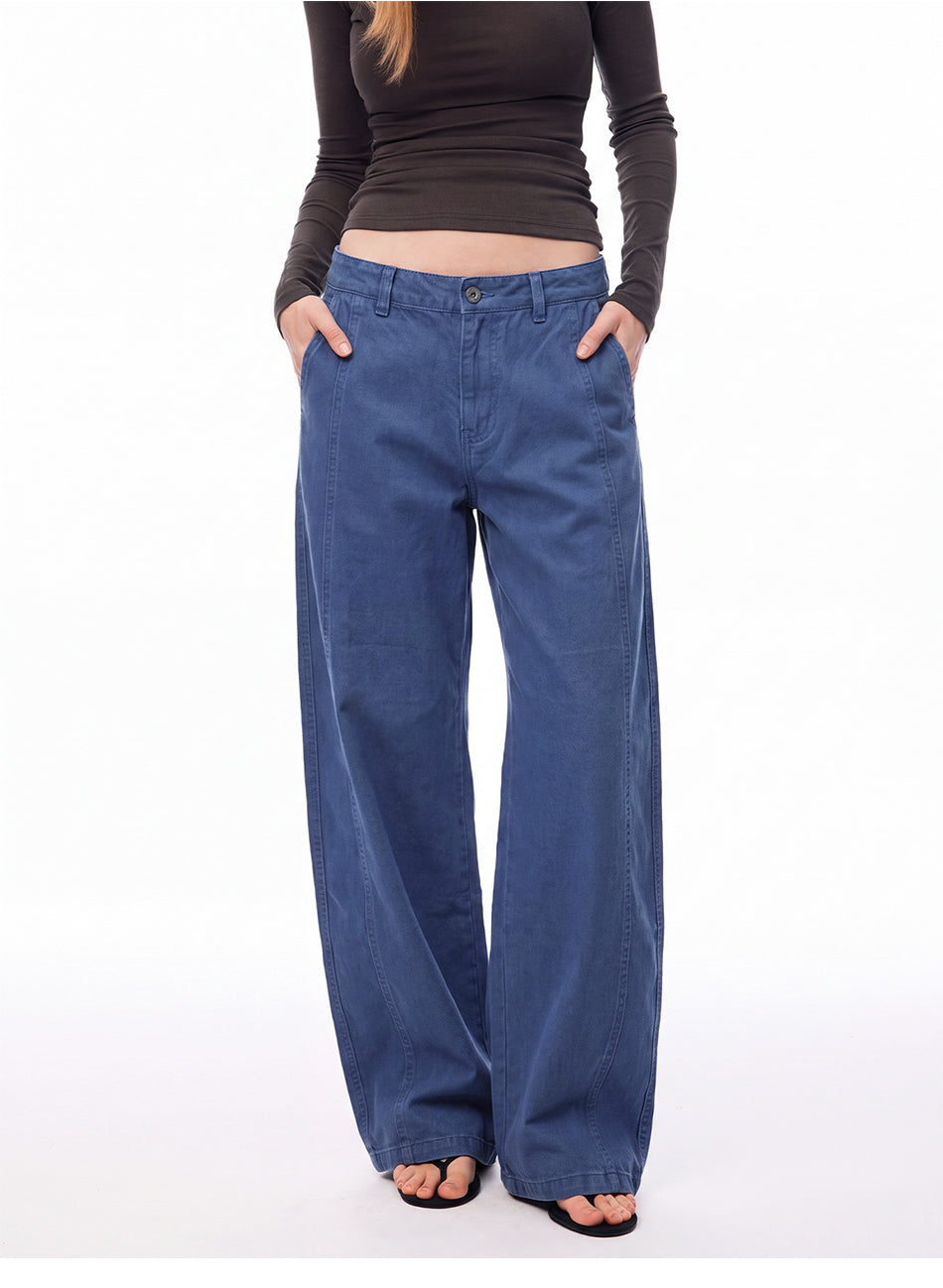 MADWITCH PLAID-PANEL SEAMED WIDE-LEG TROUSERS #2605KZ3012