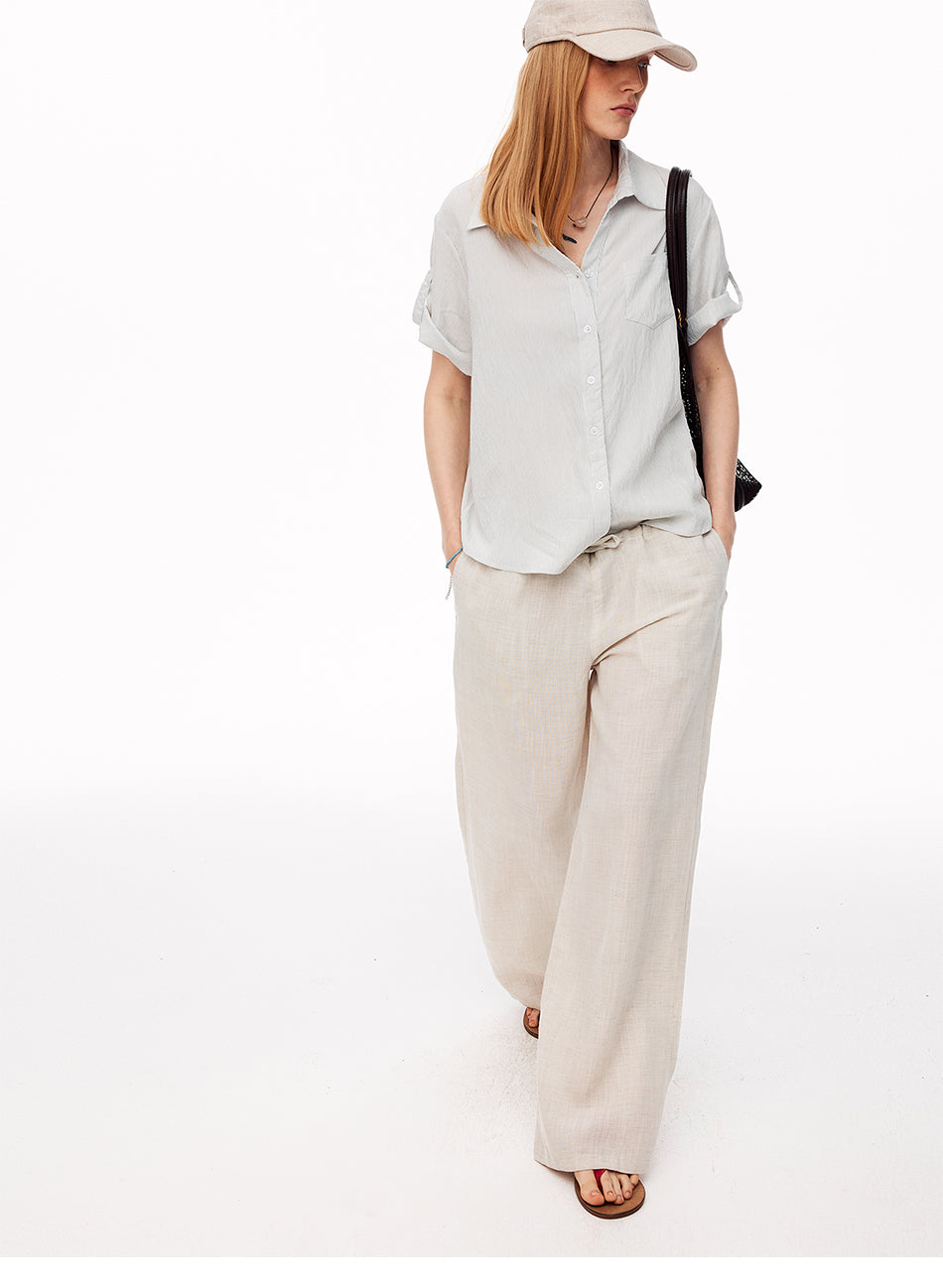 MADWITCH LYOCELL LINEN DRAWSTRING TROUSERS #NR6035