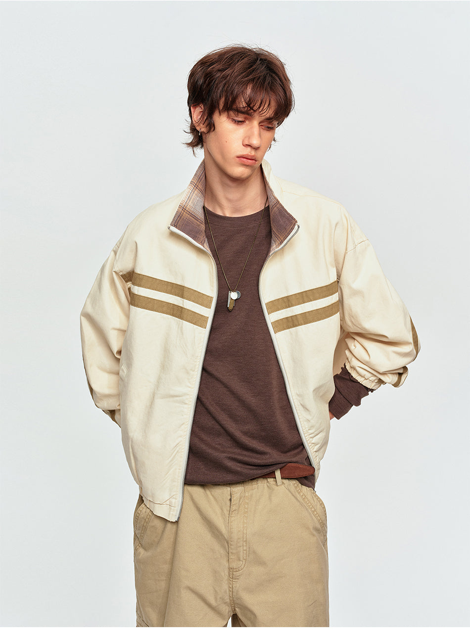 MADWITCH RETRO STRIPED TRACK JACKET #N2111
