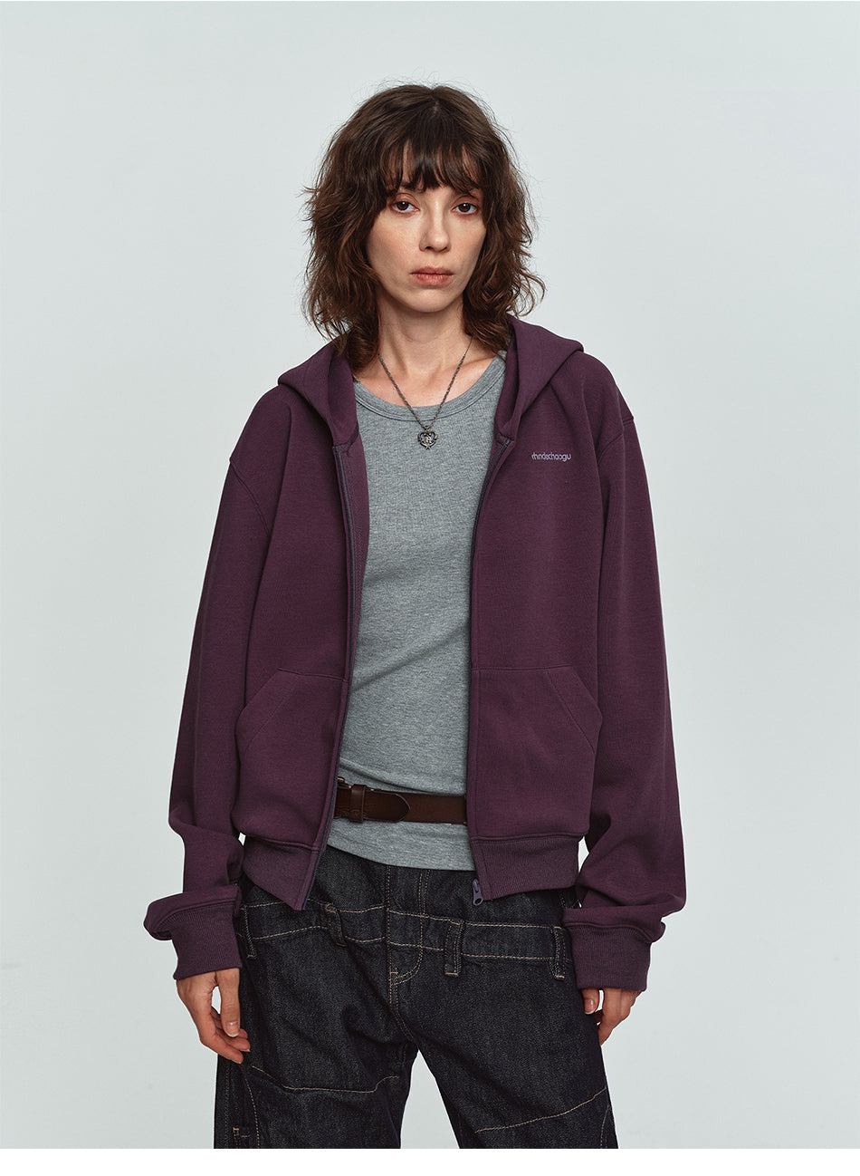 MADWITCH EMBROIDERED CROPPED ZIP HOODIE #2026756