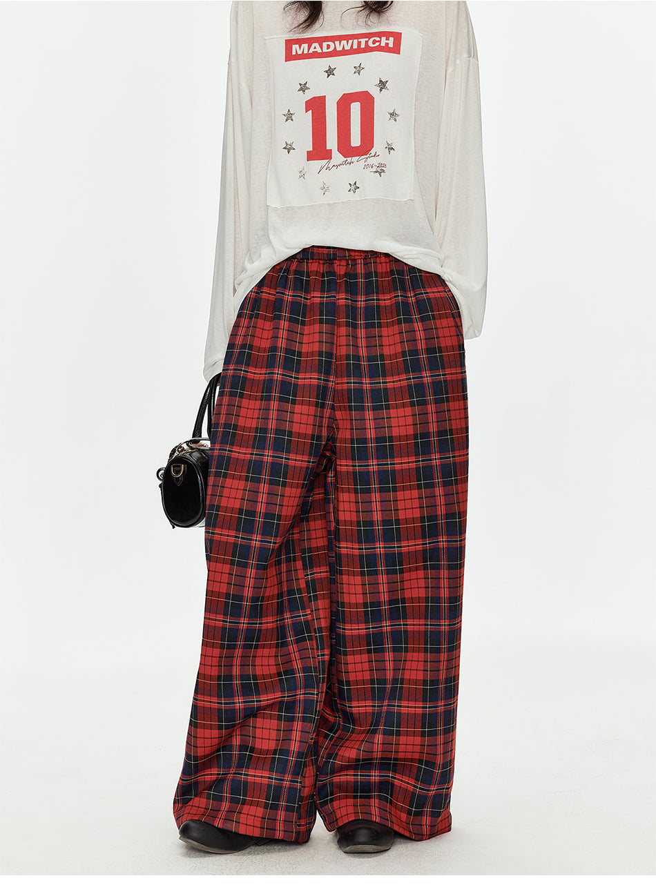 MADWITCH RED BLACK PLAID PANTS #CK61021