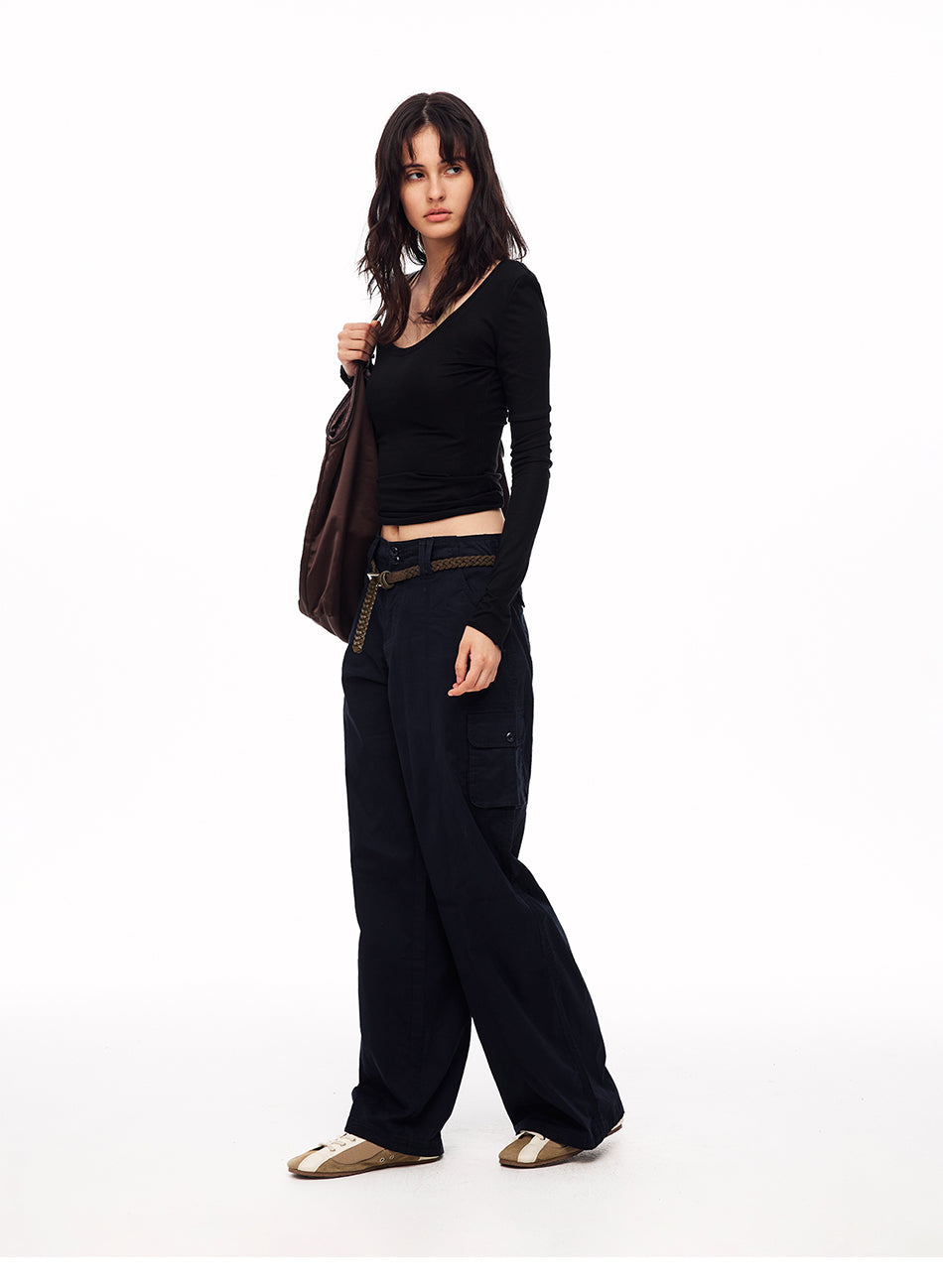 MADWITCH MULTIPOCKET CARGO WIDE-LEG PANTS #CN61010