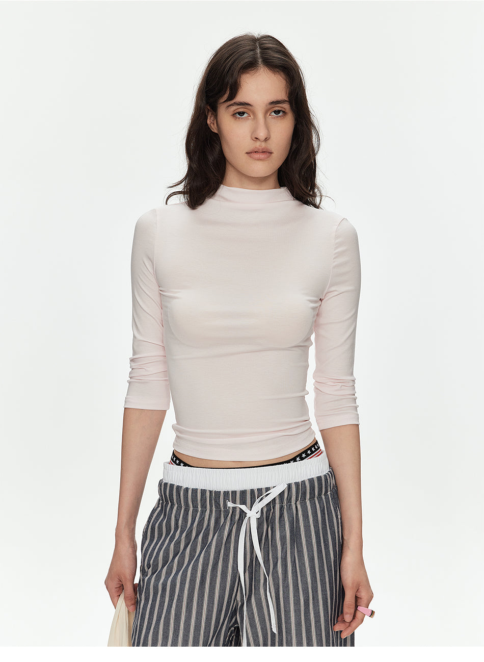 MADWITCH LYOCELL MOCK NECK TEE TOP #TC139N