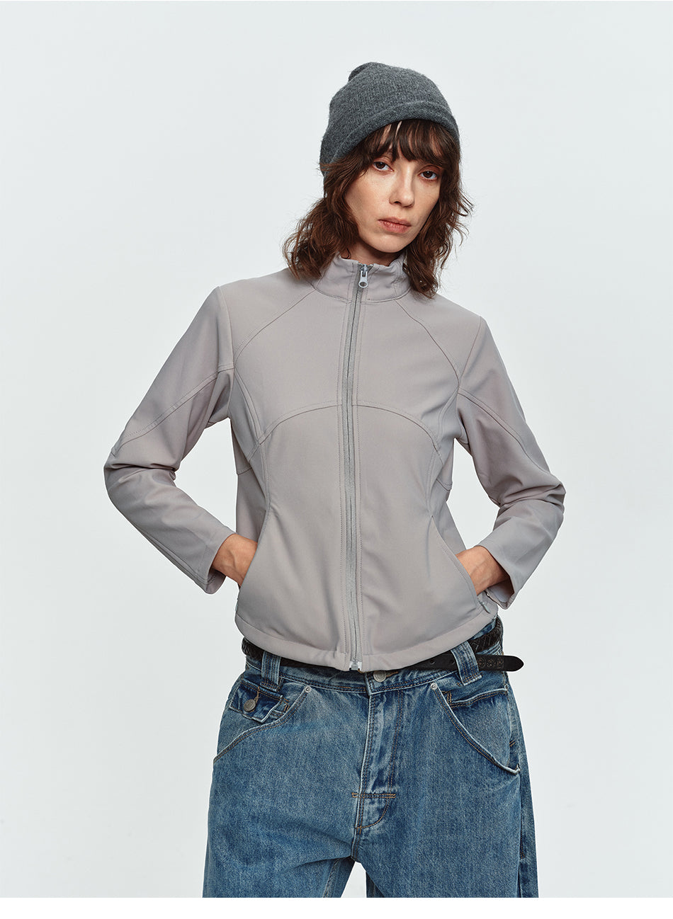 MADWITCH CURVED-HEM CROPPED TRACK JACKET #CX62