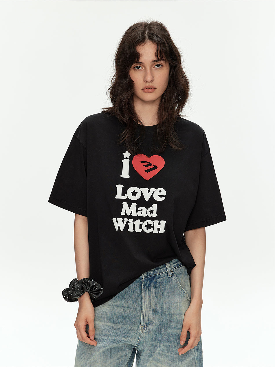 MADWITCH LETTER PRINT RELAXED TEE #M2019