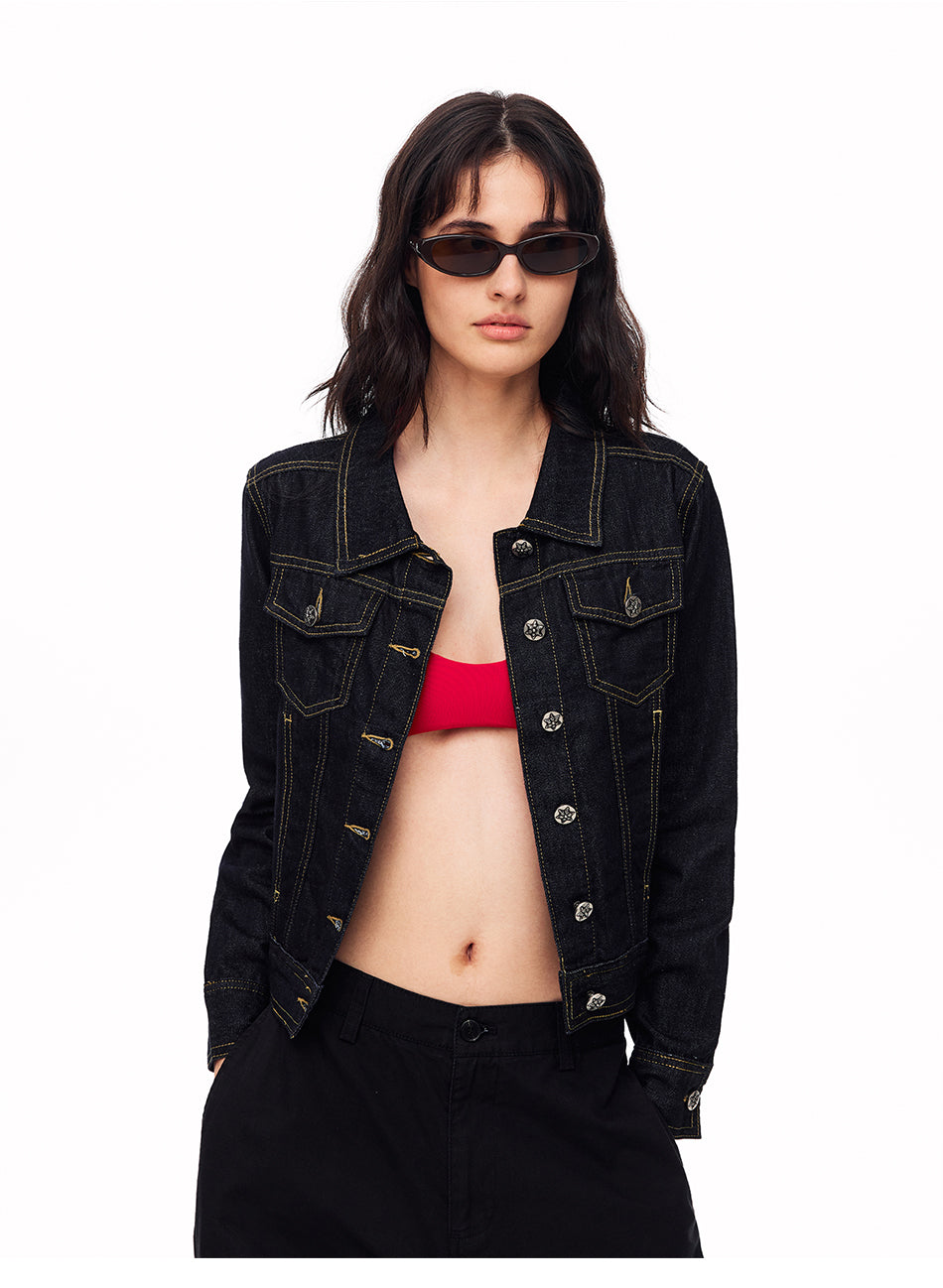 MADWITCH VINTAGE CROPPED DENIM JACKET #CW1366N