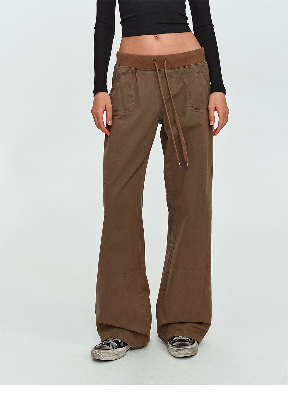 MADWITCH WASHED DRAWSTRING WIDE-LEG LOUNGE PANTS #AN9527