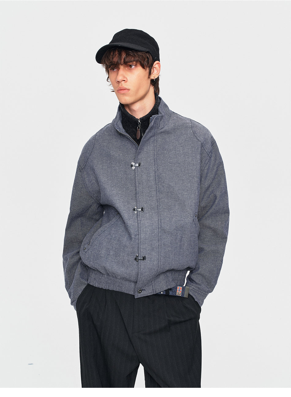 MADWITCH BUCKLE-TAB LINEN-BLEND CROPPED JACKET #991390