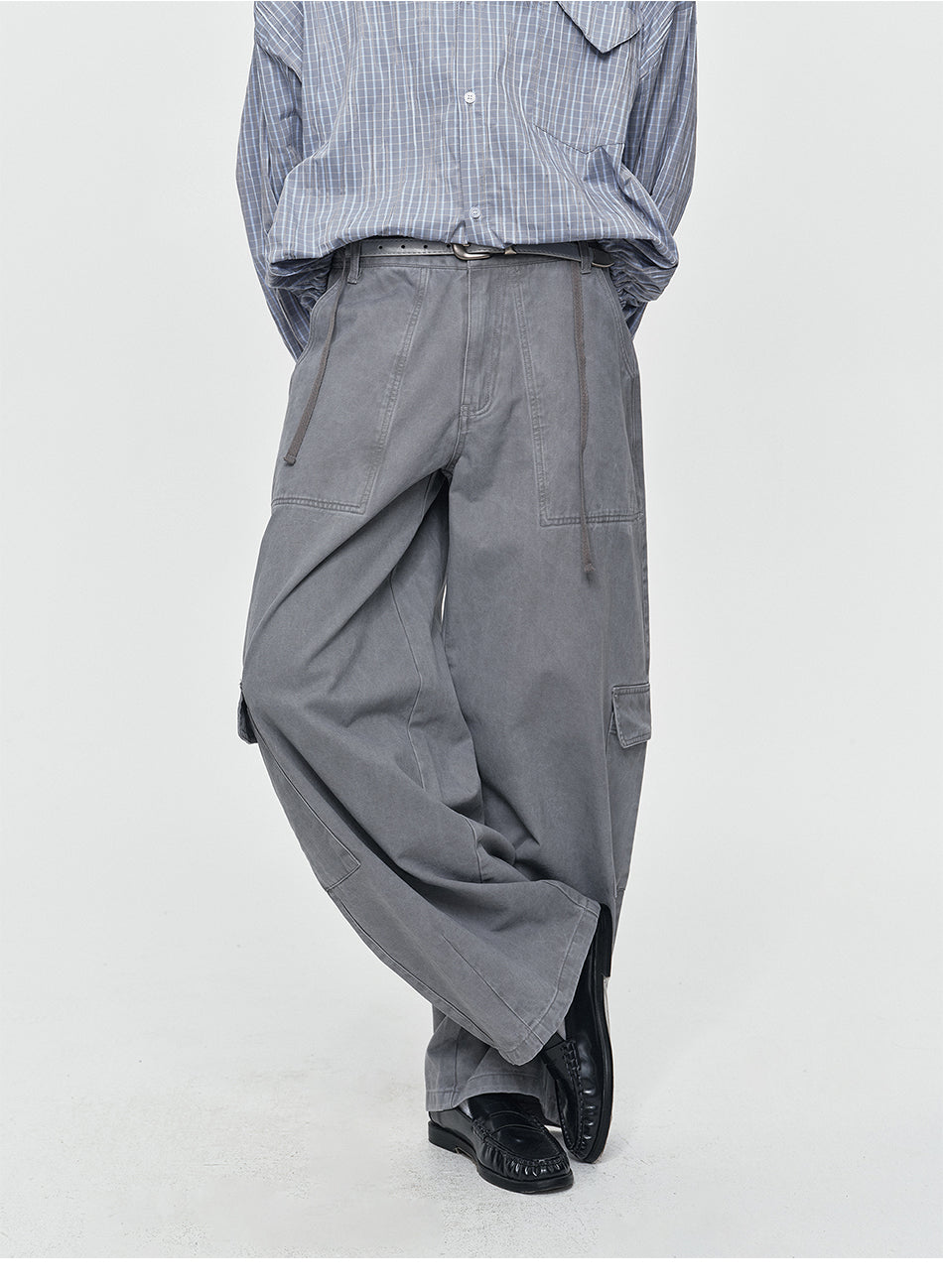 MADWITCH WASHED DRAWSTRING CARGO PANTS #A642